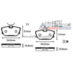 Bosch Volkswagen Transporter T5 2.5 TDI 2003-2009 Arka Fren Balatası