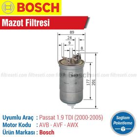 Bosch VW Passat 1.9 TDI Mazot Filtresi