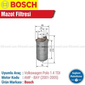Bosch VW Polo 1.4 TDI Mazot Filtresi