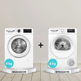 Bosch WGA242X3TR Çamaşır Makinesi + WTH22201TR Çamaşır Kurutma Makinesi