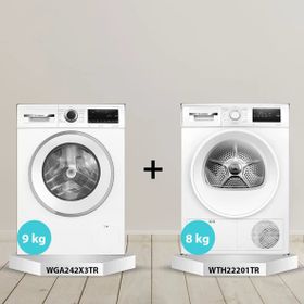 Bosch WGA242X3TR Çamaşır Makinesi + WTH22201TR Çamaşır Kurutma Makinesi