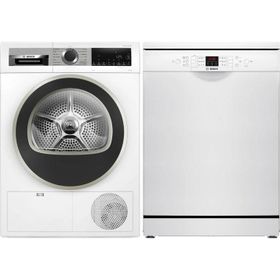 Bosch WQG25100TR Kurutma Makinesi SMS26DW00T Bulaşık Makinesi 2'li Beyaz Eşya Paketi