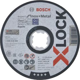 Bosch X - Lock - 115 x 1.0 mm Rapido Expert Serisi Düz Inox Paslanmaz Çelik Kesme Diski