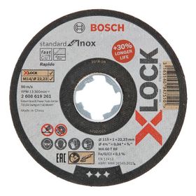 Bosch X - Lock - 115 x 1.0 mm Rapido Standard Seri Düz Inox Paslanmaz Çelik Kesme Diski