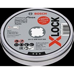 Bosch X-LOCK 125x1.0 mm Rapido 10'lu Standard Seri Düz Inox Kesme Diski