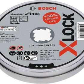 Bosch X-LOCK 125x1.0 mm Rapido 10'lu Standard Seri Düz Inox Kesme Diski
