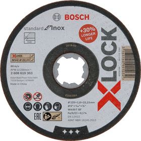 Bosch X-Lock 125x1.6 mm Standard Seri Düz Inox Paslanmaz Çelik Kesme Diski