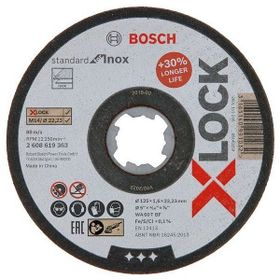 Bosch X-Lock 125x1.6 mm Standard Seri Düz Inox Paslanmaz Çelik Kesme Diski