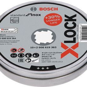 Bosch X-Lock 125x1.6 mm Standard Seri Düz Inox Paslanmaz Çelik Kesme Diski