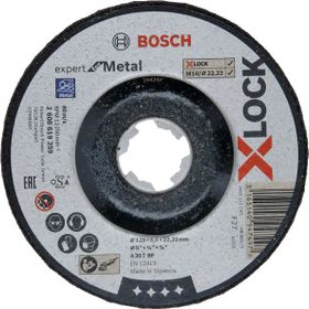 Bosch X-Lock 125x6.0 mm Expert Serisi Taş Bombeli Metal Taşlama Diski