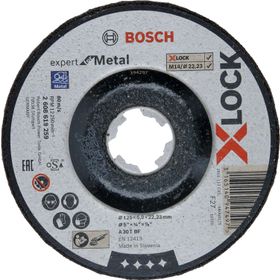 Bosch X-Lock 125x6.0 mm Expert Serisi Taş Bombeli Metal Taşlama Diski