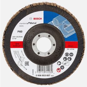 Bosch X431 125 mm 60 Kum Standard Seri Metal için Alüminyum Oksit Flap Zımpara Diski