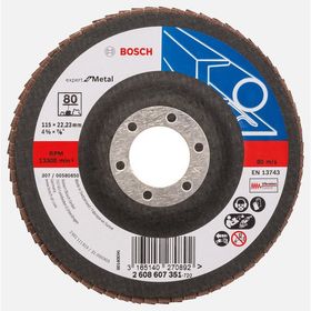 Bosch X551 115 mm 80 Kum Expert Seri Metal için Flap Zımpara Diski