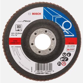 Bosch X551 115 mm 80 Kum Expert Seri Metal için Flap Zımpara Diski