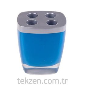 Bosphorus 11x8 cm Gri Mavi Poliresin Diş Fırçalık