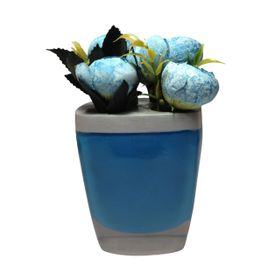 Bosphorus 20 cm Mini Vazolu Mavi Gül Yapay Çiçek