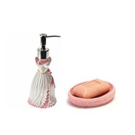 Bosphorus 2'li Set Pembe Sıvı Sabunluk ve Sabunluk