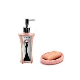 Bosphorus 2'li Set Pembe Sıvı Sabunluk ve Sabunluk