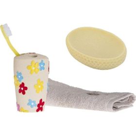 Bosphorus 2'li Set Renkli Çiçek ZBOSP-C121 Diş Fırçalık ve Sabunluk