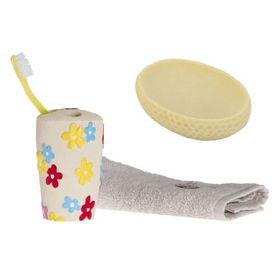 Bosphorus 2'li Set Renkli Çiçek ZBOSP-C121 Diş Fırçalık ve Sabunluk