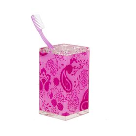 Bosphorus 70317D2 Pembe Çiçekli Kumaş Desenli Diş Fırçalık