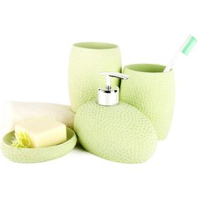 Bosphorus DT0082Y-4 4'lü Yeşil Petek Desenli Banyo Aksesuarı