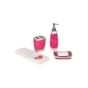 Bosphorus Gri-Pembe 3'lü Banyo Seti