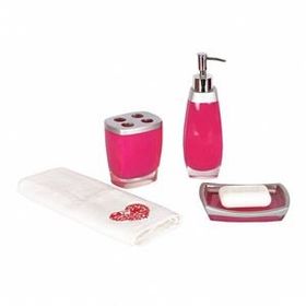 Bosphorus Gri-Pembe 3'lü Banyo Seti