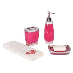 Bosphorus Gri-Pembe 3'lü Banyo Seti