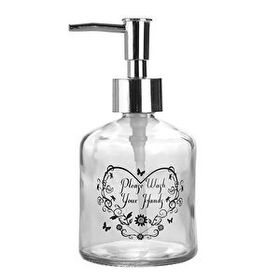 Bosphorus KTBD0108-PD Şeffaf Cam Yazılı Model 300 ml Sıvı Sabunluk