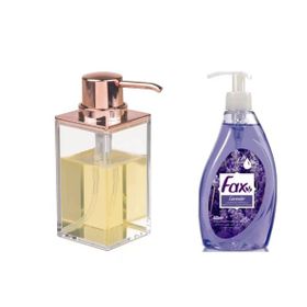 Bosphorus Modern Bakır Tasarımlı Sıvı Sabunluk ve 400 ml Lavanta Kokulu Sıvı Sabun