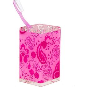 Bosphorus Pembe Çiçekli Diş Fırçalık Banyo Aksesuarı