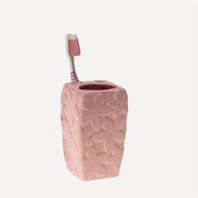 Bosphorus Pembe Çiçekli Diş Fırçalık Banyo Aksesuarı