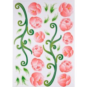 Bosphorus Pembe Çiçekli Şeffaf Filmli Duvar Sticker
