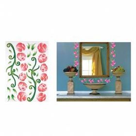 Bosphorus Pembe Çiçekli Şeffaf Filmli Duvar Sticker