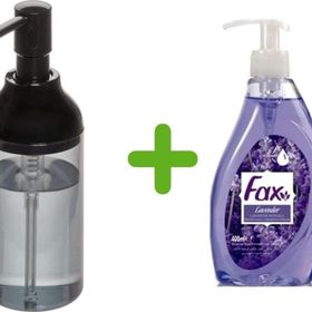 Bosphorus Siyah Füme Sıvı Sabunluk ve 400 ml Lavanta Kokulu Sıvı Sabun