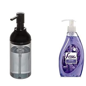 Bosphorus Siyah Füme Sıvı Sabunluk ve 400 ml Lavanta Kokulu Sıvı Sabun