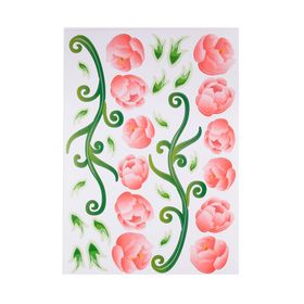 Bosphorus XFG015 Pembe Çiçekli Şeffaf Filmli Pvc 50x70 cm Duvar Stickerı