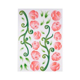 Bosphorus XFG015 Pembe Çiçekli Şeffaf Filmli Pvc 50x70 cm Duvar Stickerı