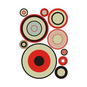 Bosphorus XFG025 Geometrik Halkalı Pvc 33x48 cm Duvar Stickerı