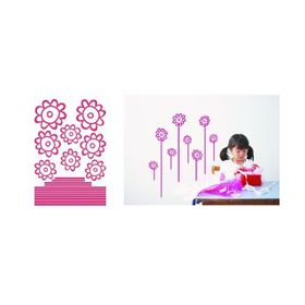 Bosphorus XFG029 Pembe Papatyalı Şeffaf Filmli 33x48 cm Duvar Sticker
