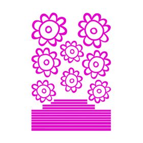 Bosphorus XFG029 Pembe Papatyalı Şeffaf Filmli 33x48 cm Duvar Sticker