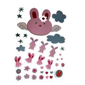 Bosphorus XFG112 Tavşan Desenli Pvc 50x70 cm Duvar Stickerı