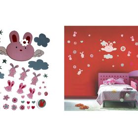 Bosphorus XFG112 Tavşan Desenli Pvc 50x70 cm Duvar Stickerı