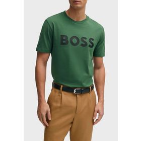 Boss 50495742 348 Yeşil Bisiklet Yaka Erkek T-shirt