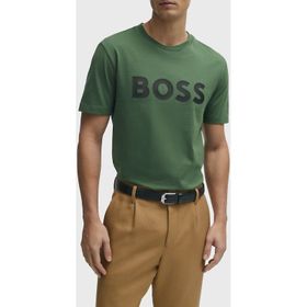 Boss 50495742 348 Yeşil Bisiklet Yaka Erkek T-shirt