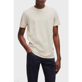 Boss 50507786 131 Bej Bisiklet Yaka Erkek T-shirt