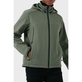 Boss 50515100 056 Haki Regular Fit Çıkarılabilir Kapüşonlu Soft Shel Erkek Mont