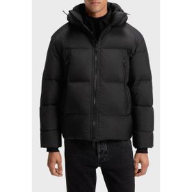 Boss 50543618 001 Kapitoneli Oversize Fit Çıkarılabilir Siyah Kapüşonlu Şişme Erkek Mont