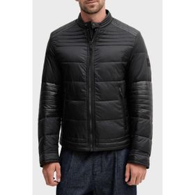Boss 50543624 001 - Siyah Kapitoneli Regular Fit Dik Yaka Fermuarlı Erkek Mont